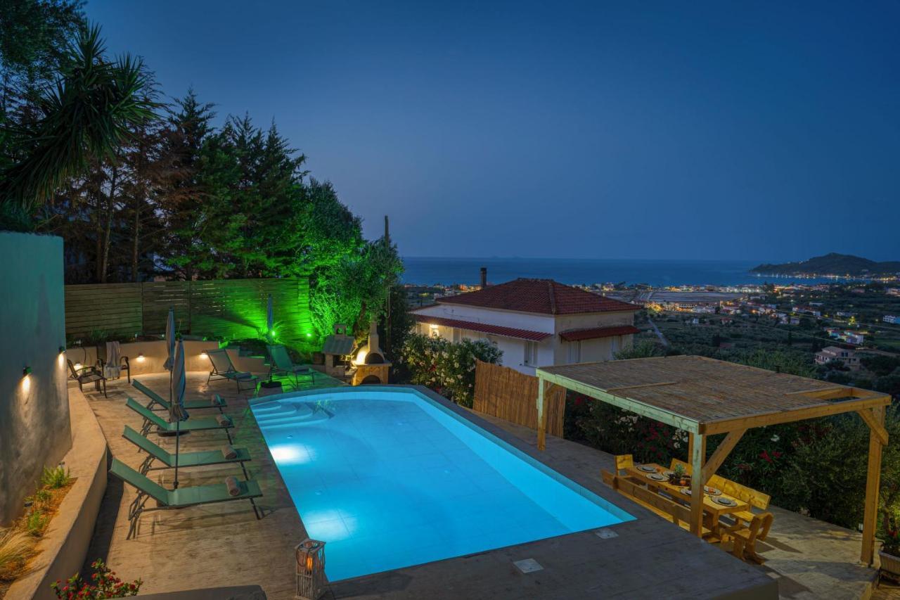 Zante Luxury Seaview Villa With Private Pool Katastárion Eksteriør billede